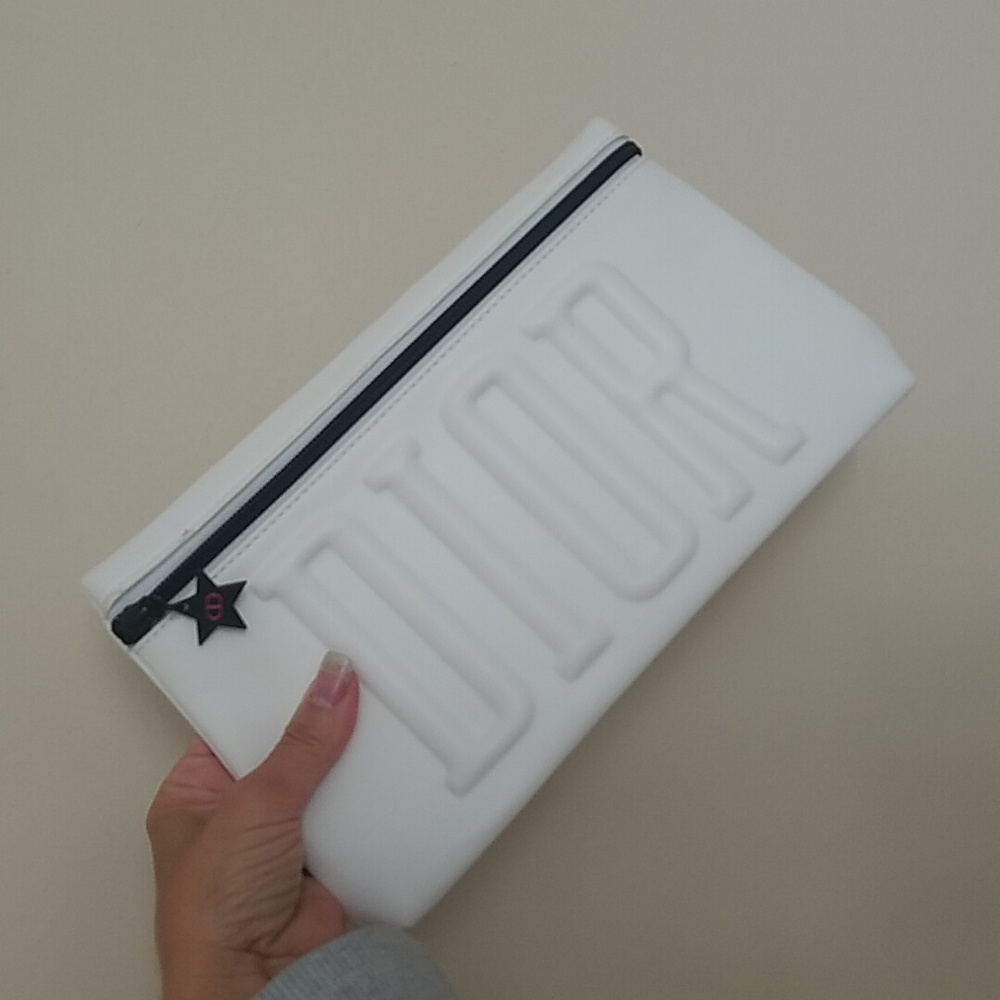 LARGE Christian Dior White Cosmetic Clutch Bag